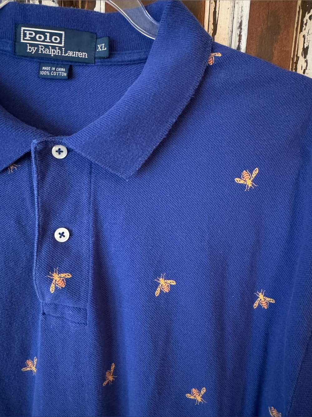 Polo by Ralph Lauren Blue Polo with Bees - size XL